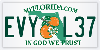 FL license plate EVYL37