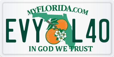 FL license plate EVYL40