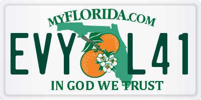 FL license plate EVYL41