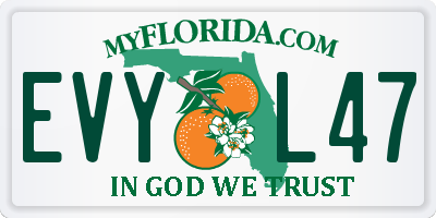 FL license plate EVYL47