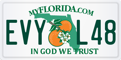 FL license plate EVYL48