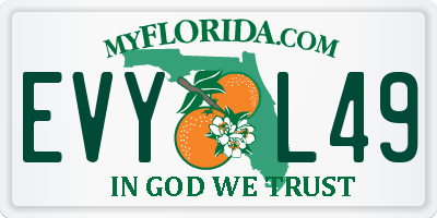 FL license plate EVYL49