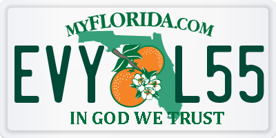 FL license plate EVYL55
