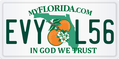 FL license plate EVYL56
