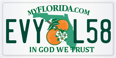 FL license plate EVYL58
