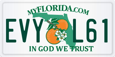 FL license plate EVYL61