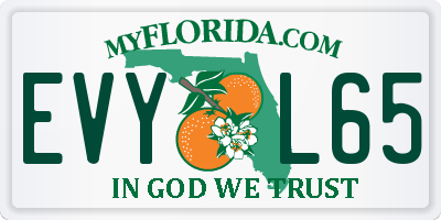 FL license plate EVYL65
