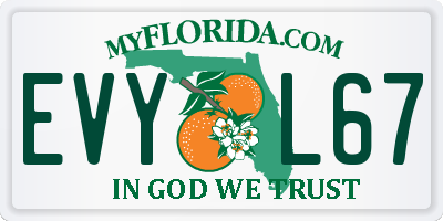 FL license plate EVYL67