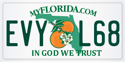FL license plate EVYL68