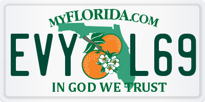 FL license plate EVYL69