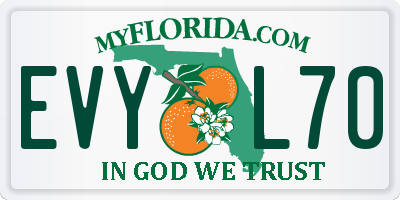 FL license plate EVYL70