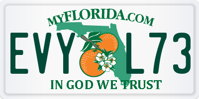 FL license plate EVYL73
