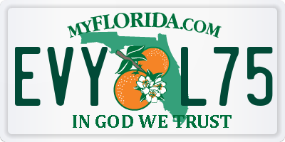 FL license plate EVYL75