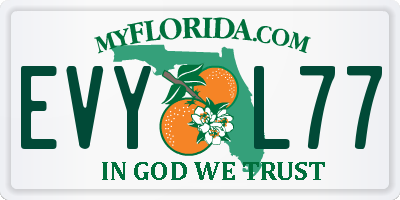 FL license plate EVYL77