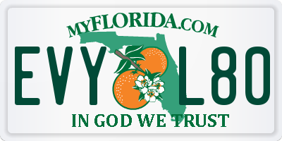 FL license plate EVYL80