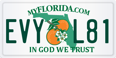 FL license plate EVYL81