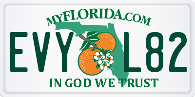 FL license plate EVYL82