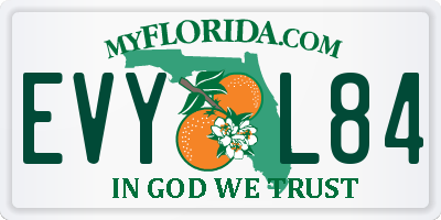 FL license plate EVYL84