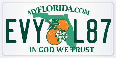 FL license plate EVYL87