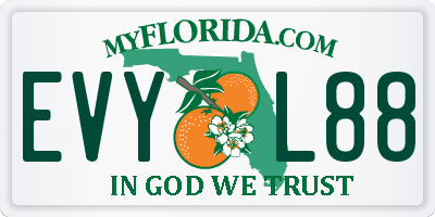 FL license plate EVYL88