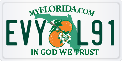 FL license plate EVYL91