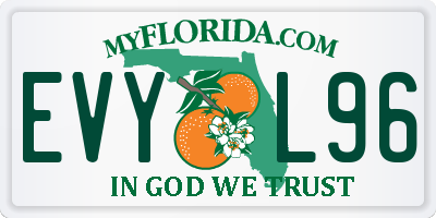 FL license plate EVYL96