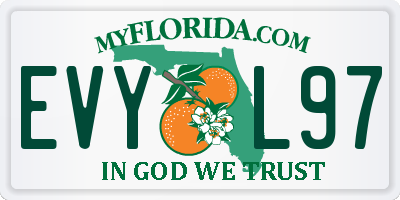 FL license plate EVYL97