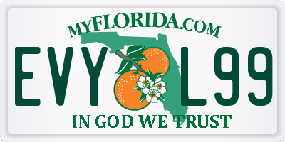 FL license plate EVYL99