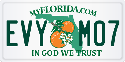 FL license plate EVYM07