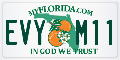 FL license plate EVYM11