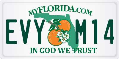 FL license plate EVYM14