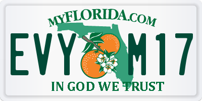 FL license plate EVYM17