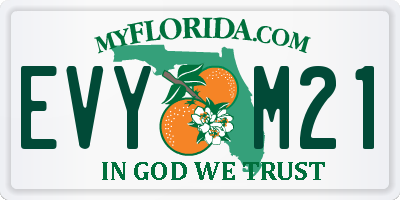 FL license plate EVYM21