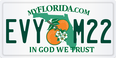 FL license plate EVYM22