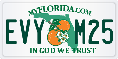 FL license plate EVYM25