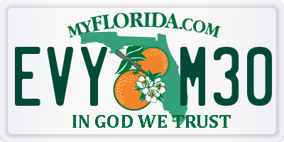 FL license plate EVYM30
