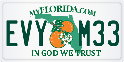 FL license plate EVYM33