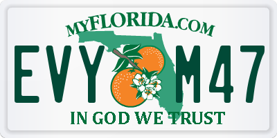 FL license plate EVYM47