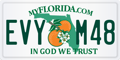 FL license plate EVYM48