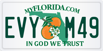 FL license plate EVYM49