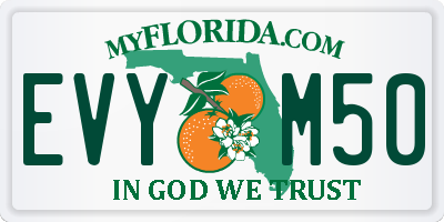 FL license plate EVYM50