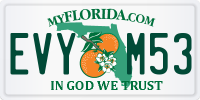 FL license plate EVYM53