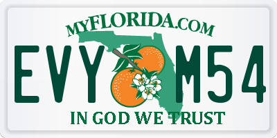 FL license plate EVYM54
