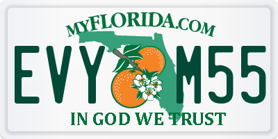 FL license plate EVYM55