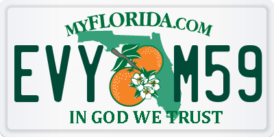 FL license plate EVYM59