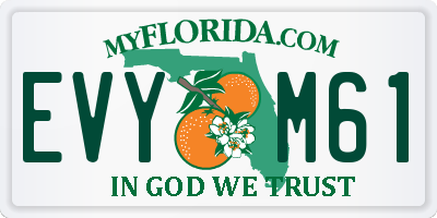 FL license plate EVYM61