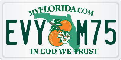 FL license plate EVYM75