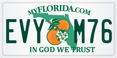 FL license plate EVYM76