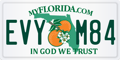 FL license plate EVYM84