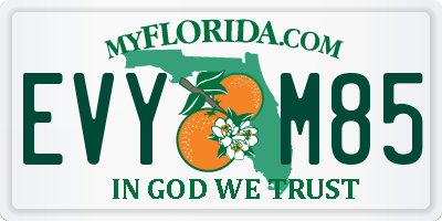 FL license plate EVYM85